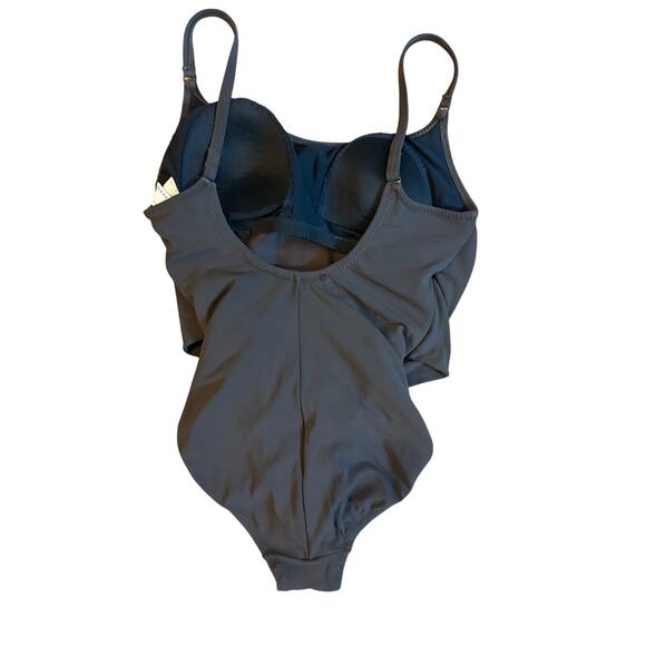 Robin Picone Womens Ruched Brown One Piece Swimsuit Bodysuit Size 6 EUC - Picture 6 of 6